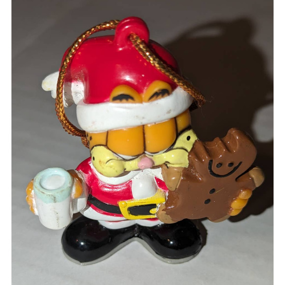 2 Vintage Collectible Garfield Christmas Ornaments Rare Gingerbread Man Tree - Picture 2 of 7